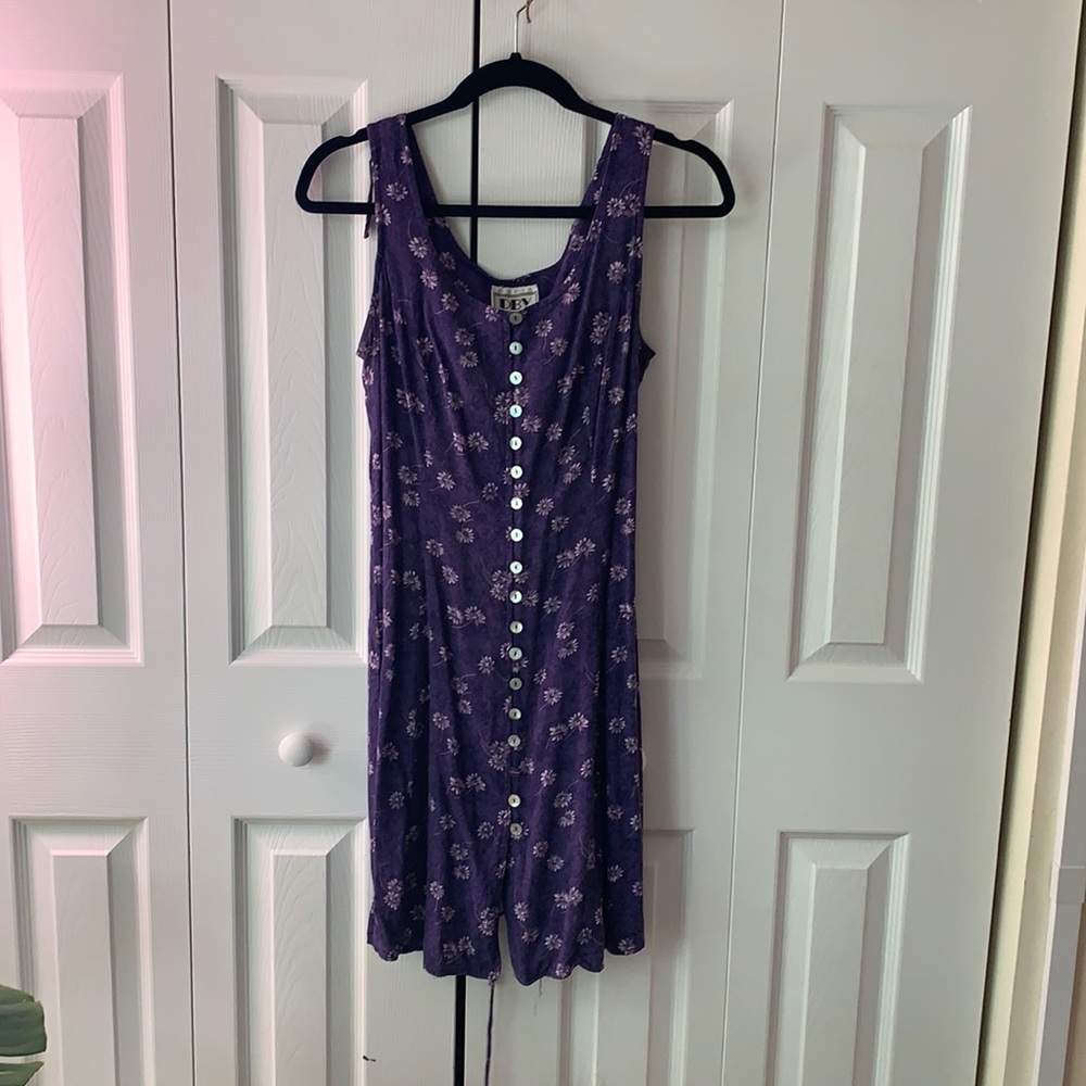90s Y2K Purple Floral Dress
